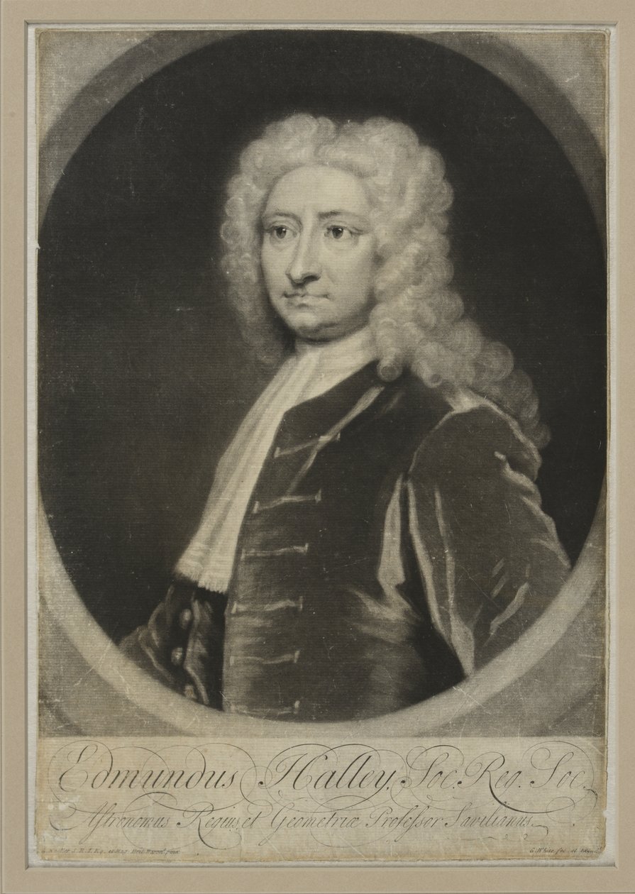 Edmund Halley, kolem 1705 (mezzotinta) od George White