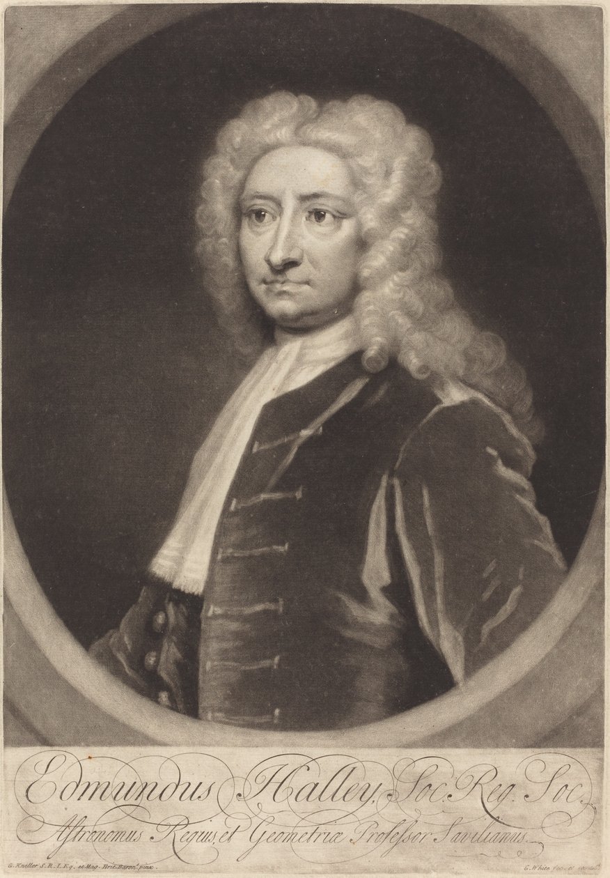 Edmund Halley od George White after Sir Godfrey Kneller