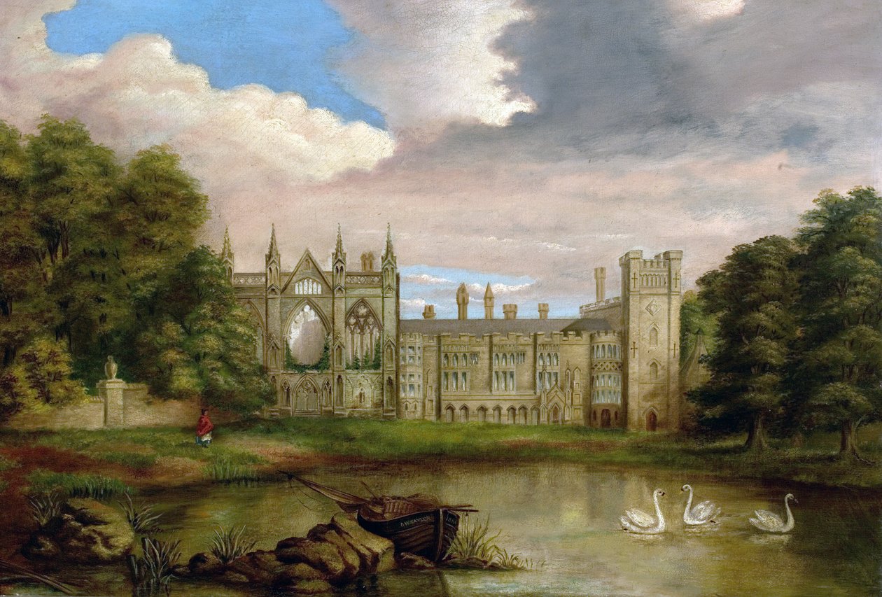 Newstead Abbey, Nottinghamshire, od Upper Lake od George William Taylor