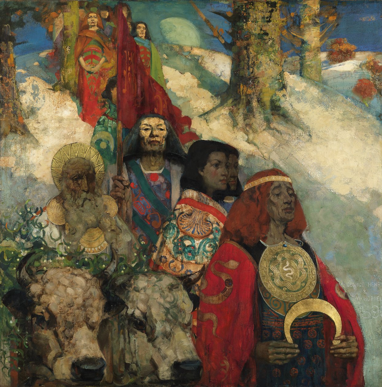 Druidové - Přinášející jmelí od George and Hornel Edward A. (1864 1933) Henry
