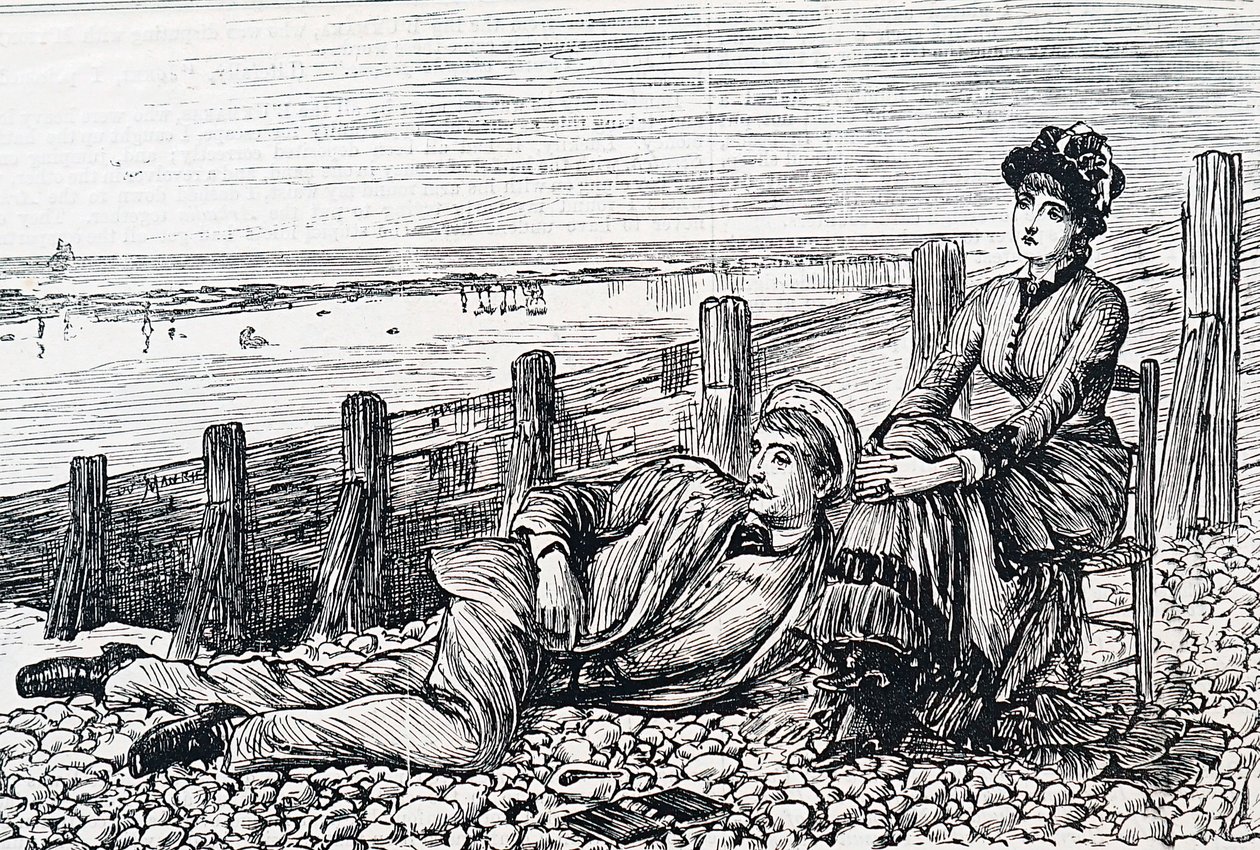 Pár na líbánkách od George du Maurier