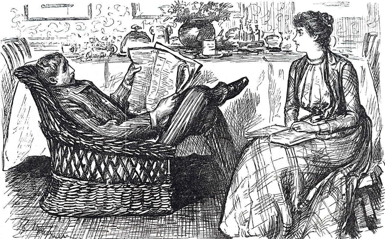 Manžel a manželka čtou od George du Maurier
