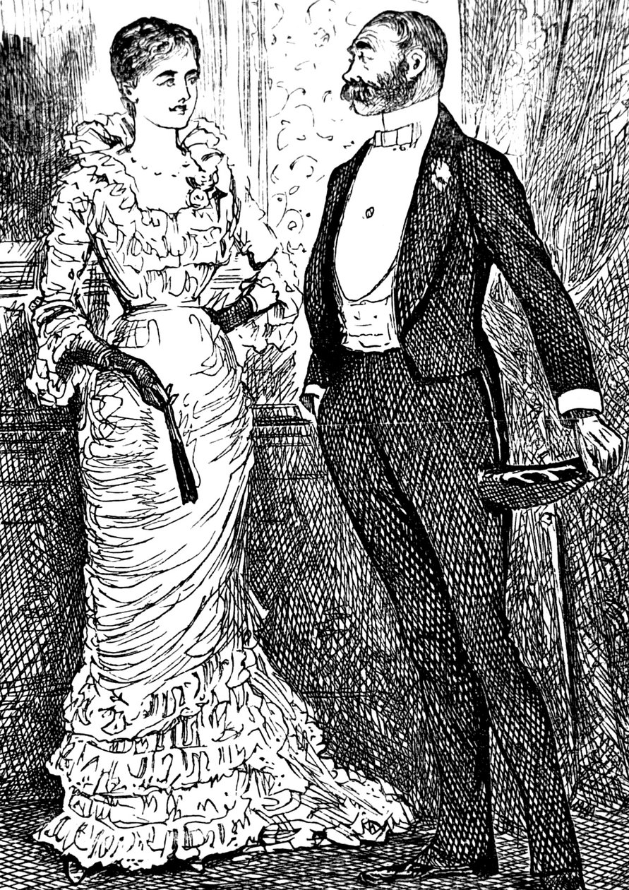 Žena a gentleman ve formálním oblečení od George du Maurier