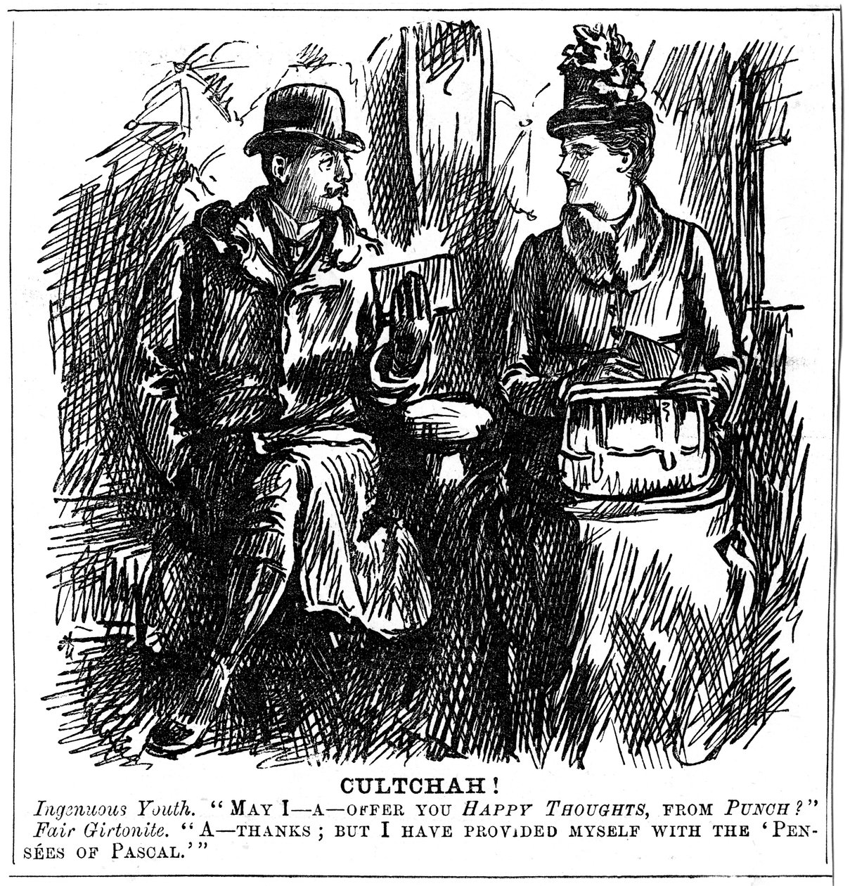 Výhody univerzitního vzdělání pro ženy, 1887 od George du Maurier