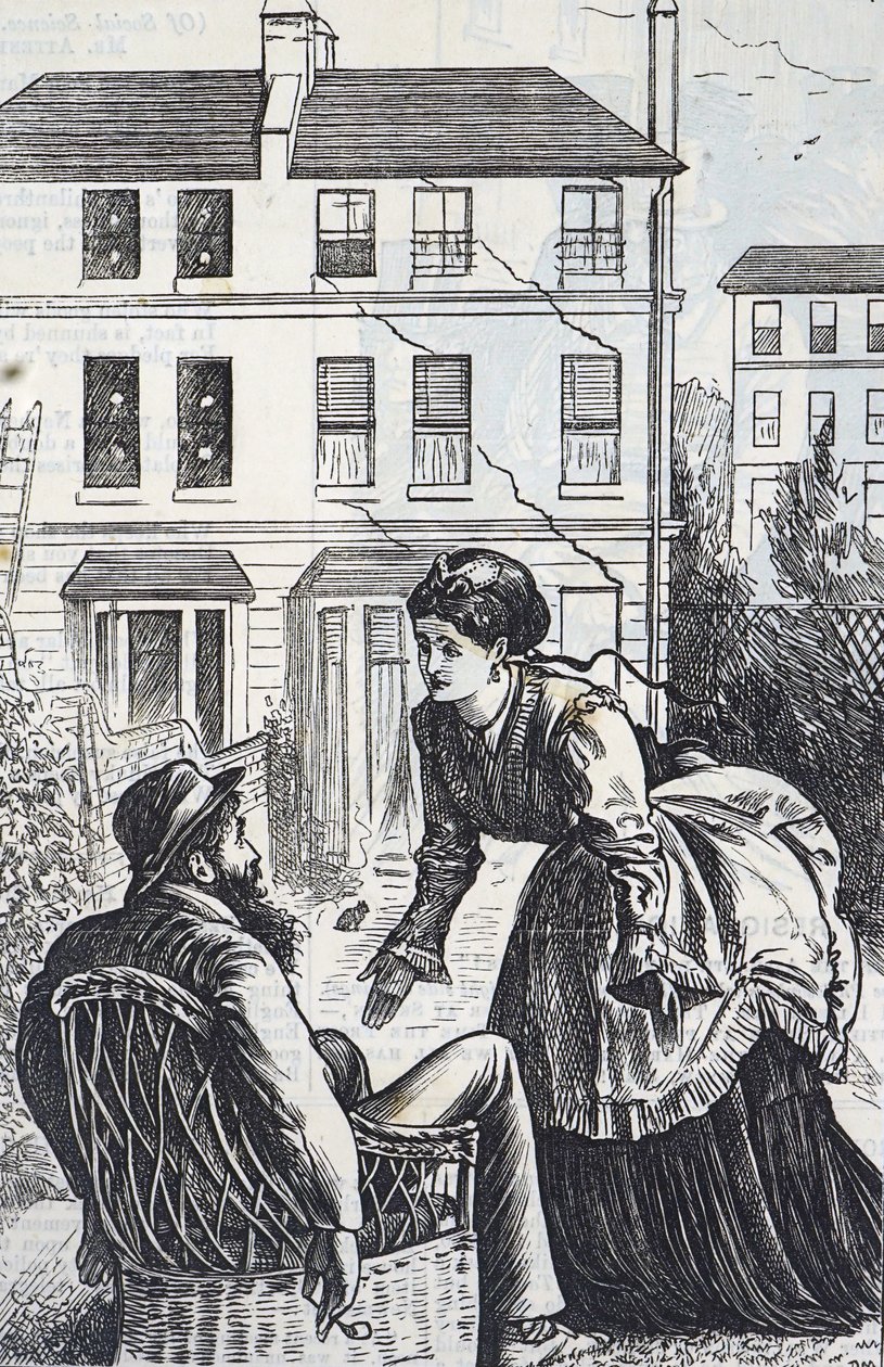 Kreslený komentář k rychlé městské expanzi a Jerry-buildingu od George du Maurier