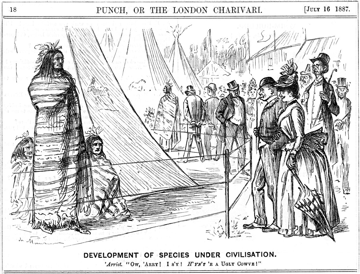 Karikatura George du Maurier z Punch ilustrující darwinismus, 1887 od George du Maurier