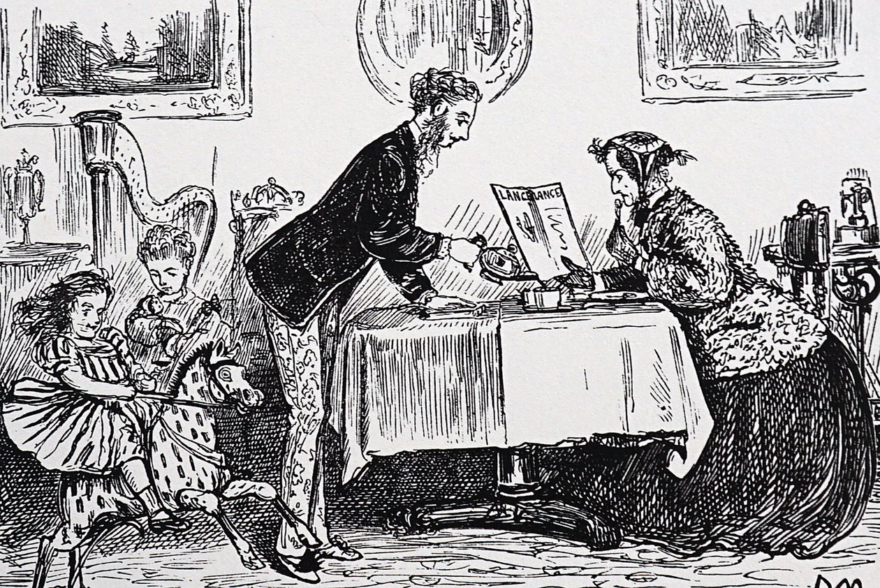 V roce 1865 získala Elizabeth Garrett Anderson povolení k výkonu lékařské praxe jako první lékařka od George du Maurier