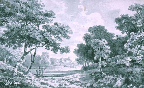 Dům vidět přes Open Parkland od George the Elder Barret