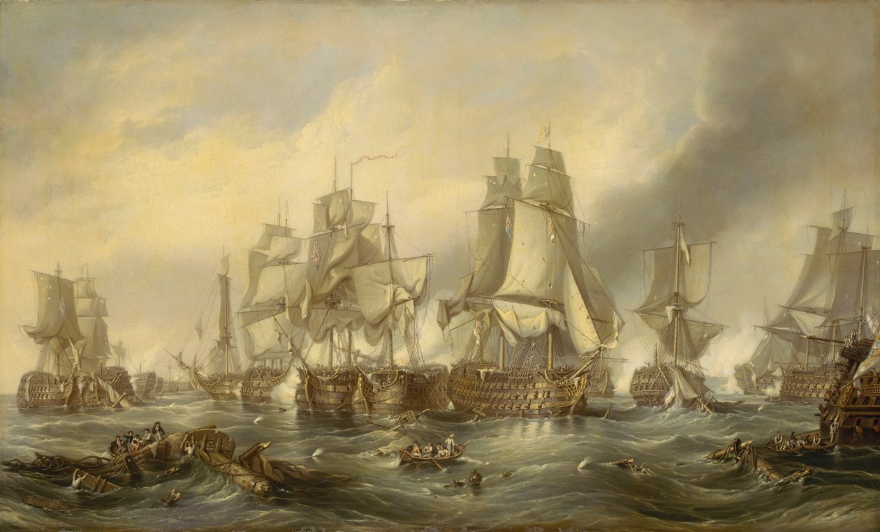 Bitva u Trafalgaru, 21. října 1805, asi 1836 (olej na plátně) od George the Elder Chambers