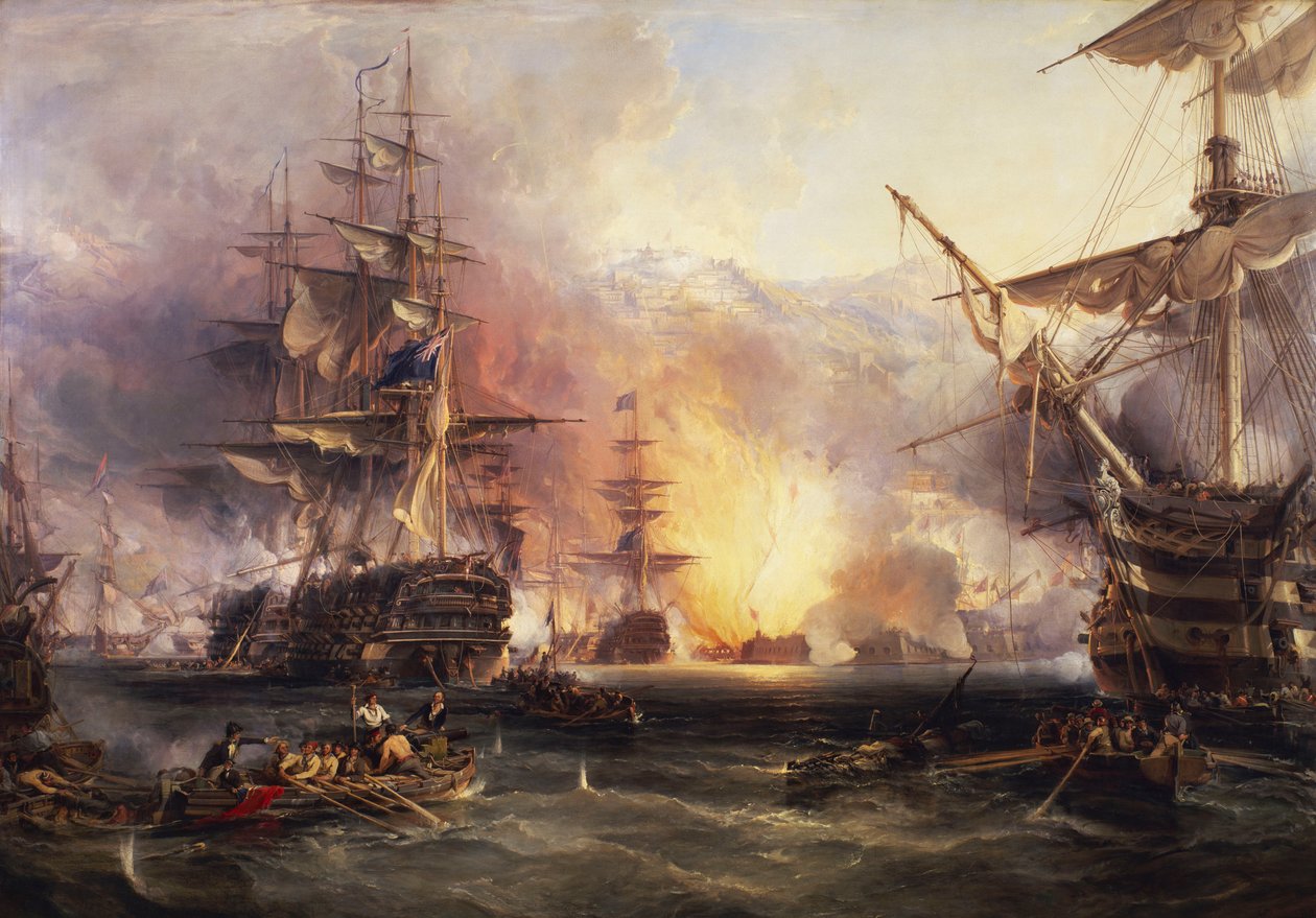 Bombardování Alžíru, 27. srpna 1816 od George the Elder Chambers