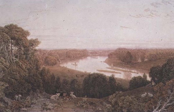 Pohled z Richmond Hill, Surrey od George the Younger Barret