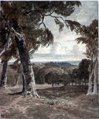 Windsorský park s hradem v dálce od George the Younger Barret