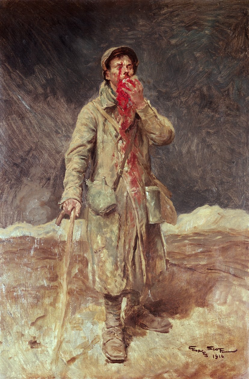 Zraněný voják, 1916 od Georges Bertin Scott