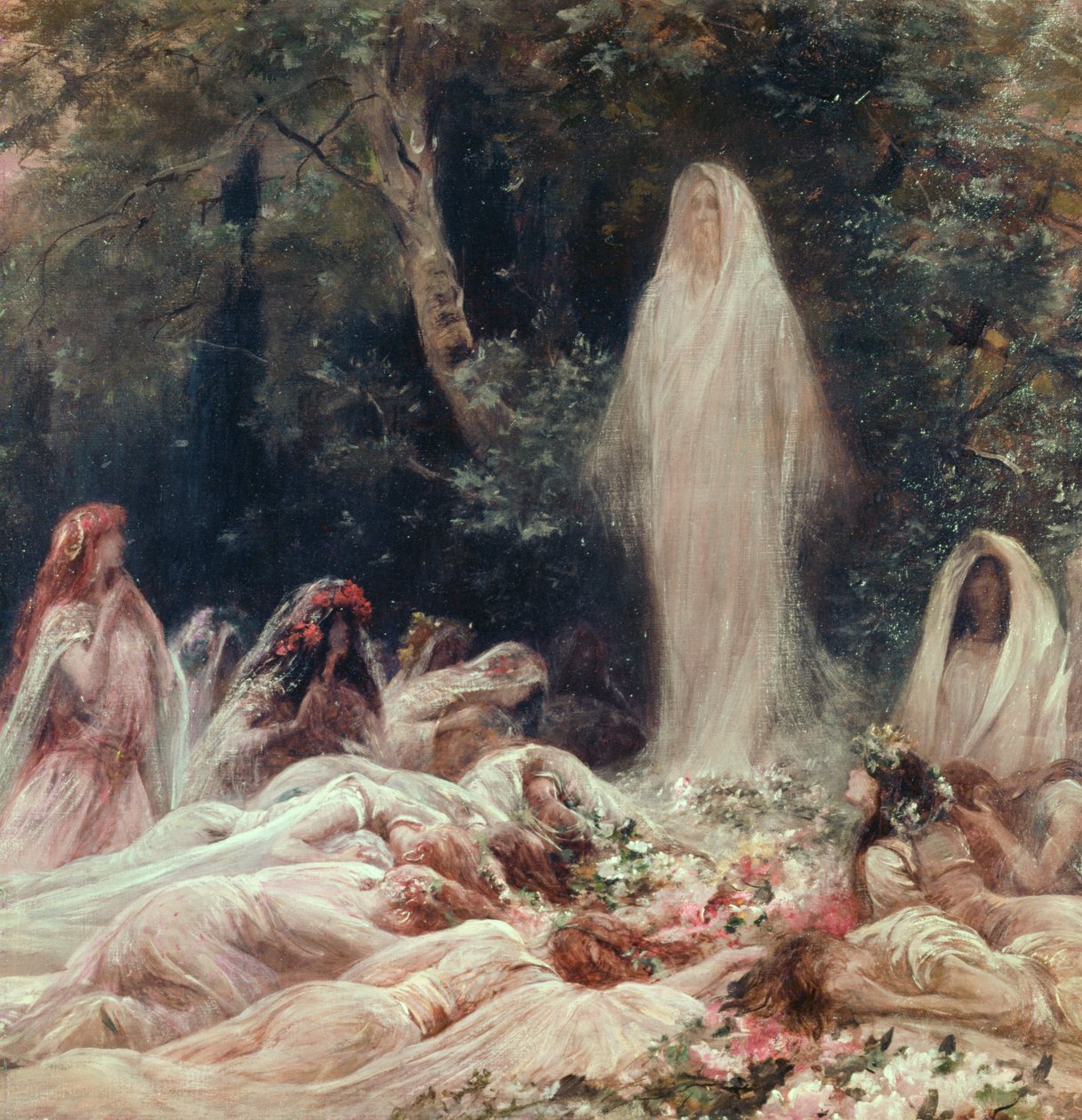 Zjevení, ilustrace k literárnímu dílu Edmonda Rostanda (1868-1918) od Georges Clairin