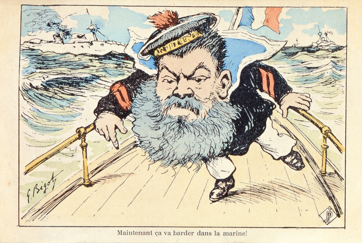 Karikatura ministra námořnictva, Camille Pelletan (1846-1915) od Georges Ferdinand Bigot