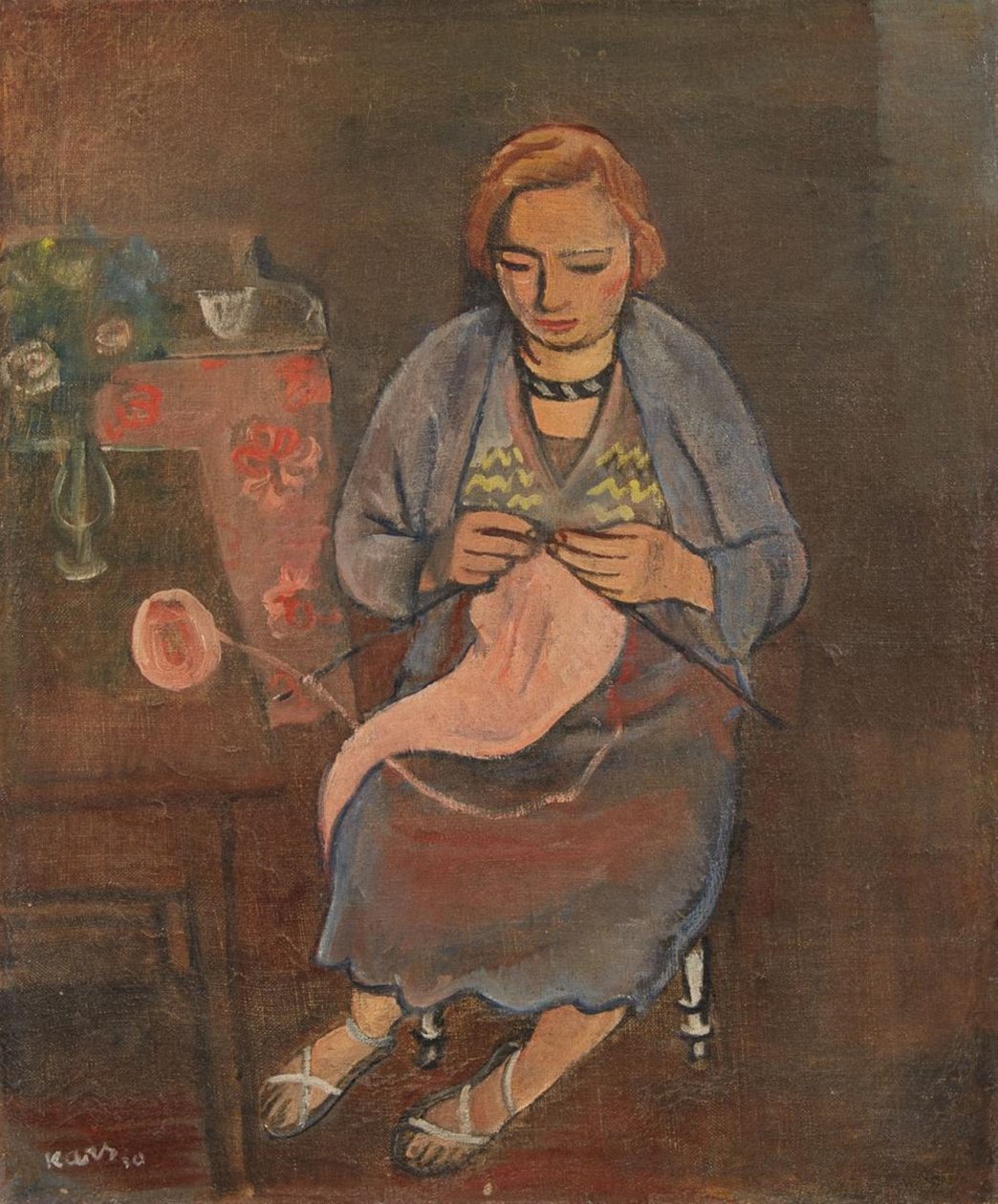 Žena pletení od Georges Karpeles