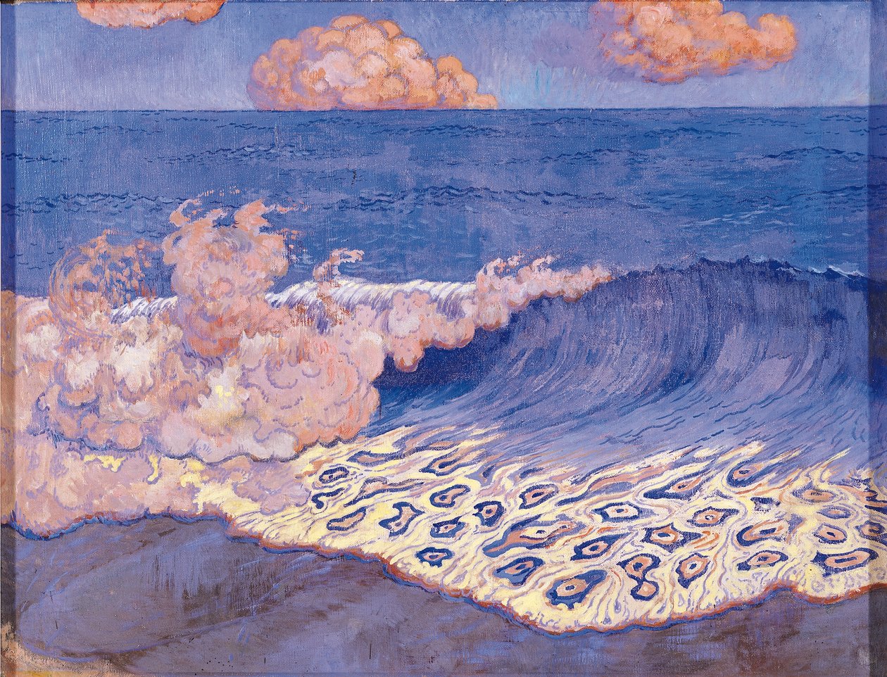 Modrá mořská krajina, Wave Effect, cca 1893 (vaječná tempera na plátně) od Georges Lacombe