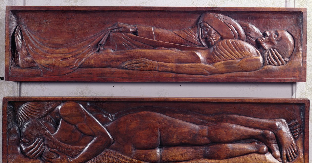 Smrt, dřevěný panel postele, 1894-96 (dřevo) od Georges Lacombe