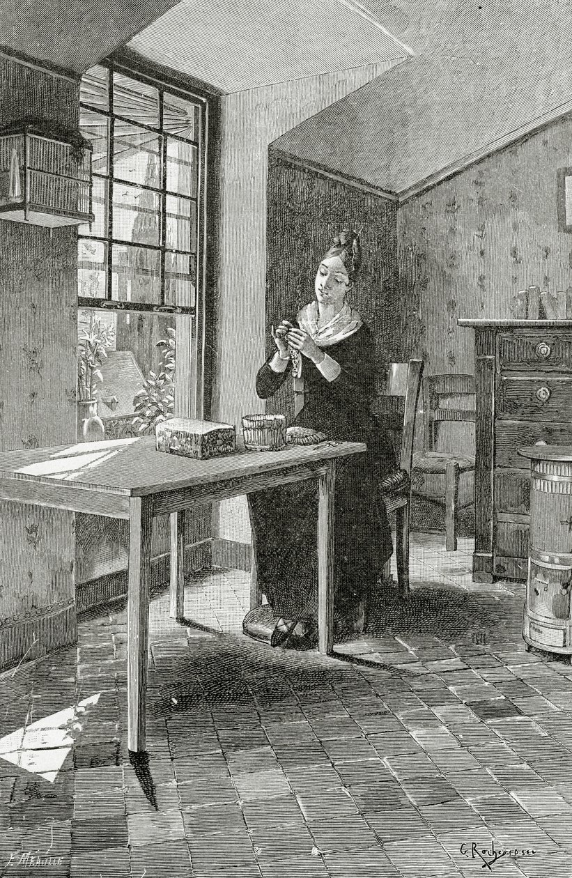 Pohled na mansardu, 19. století (č. rytina) od Georges Marie Rochegrosse