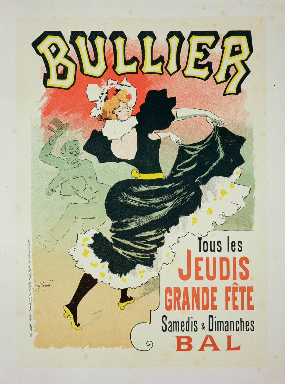 Reprodukce plakátu propagujícího „Bullier Ball“, 1894 (viz 127103) od Georges Meunier