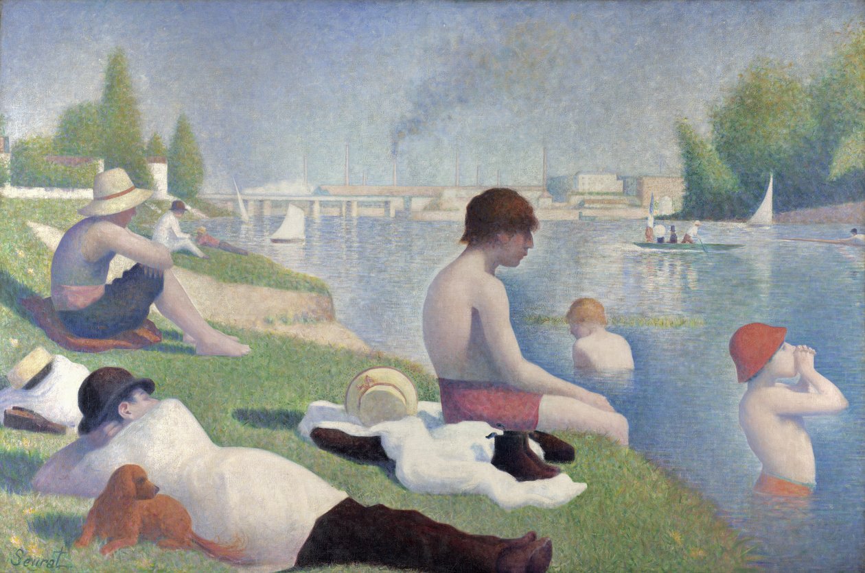Koupání v Asnières, 1884 od Georges Seurat