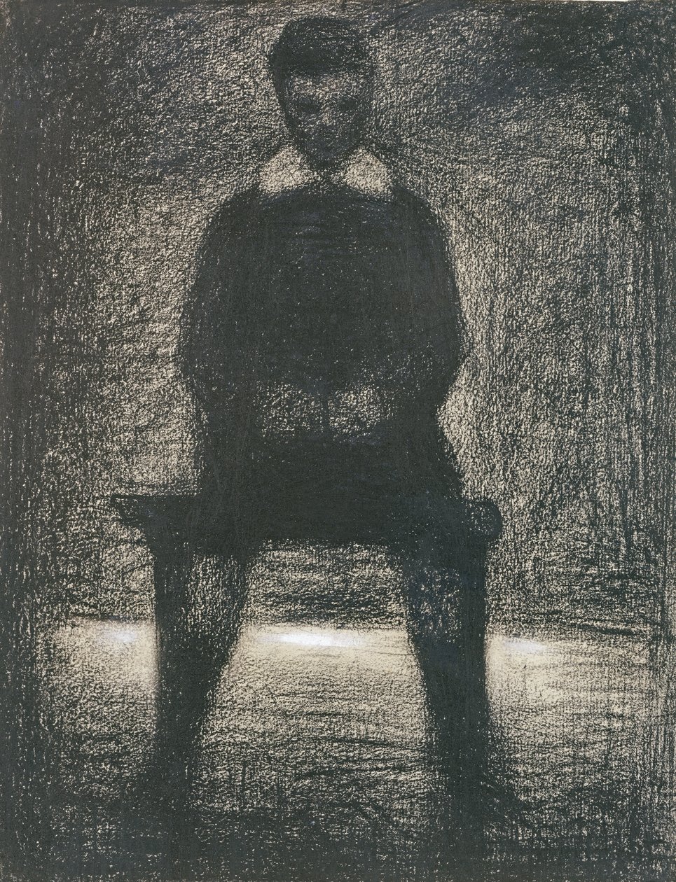 Maurice Appert Seated, kolem 1886-88 (pastel a kvaš na papíře) od Georges Seurat