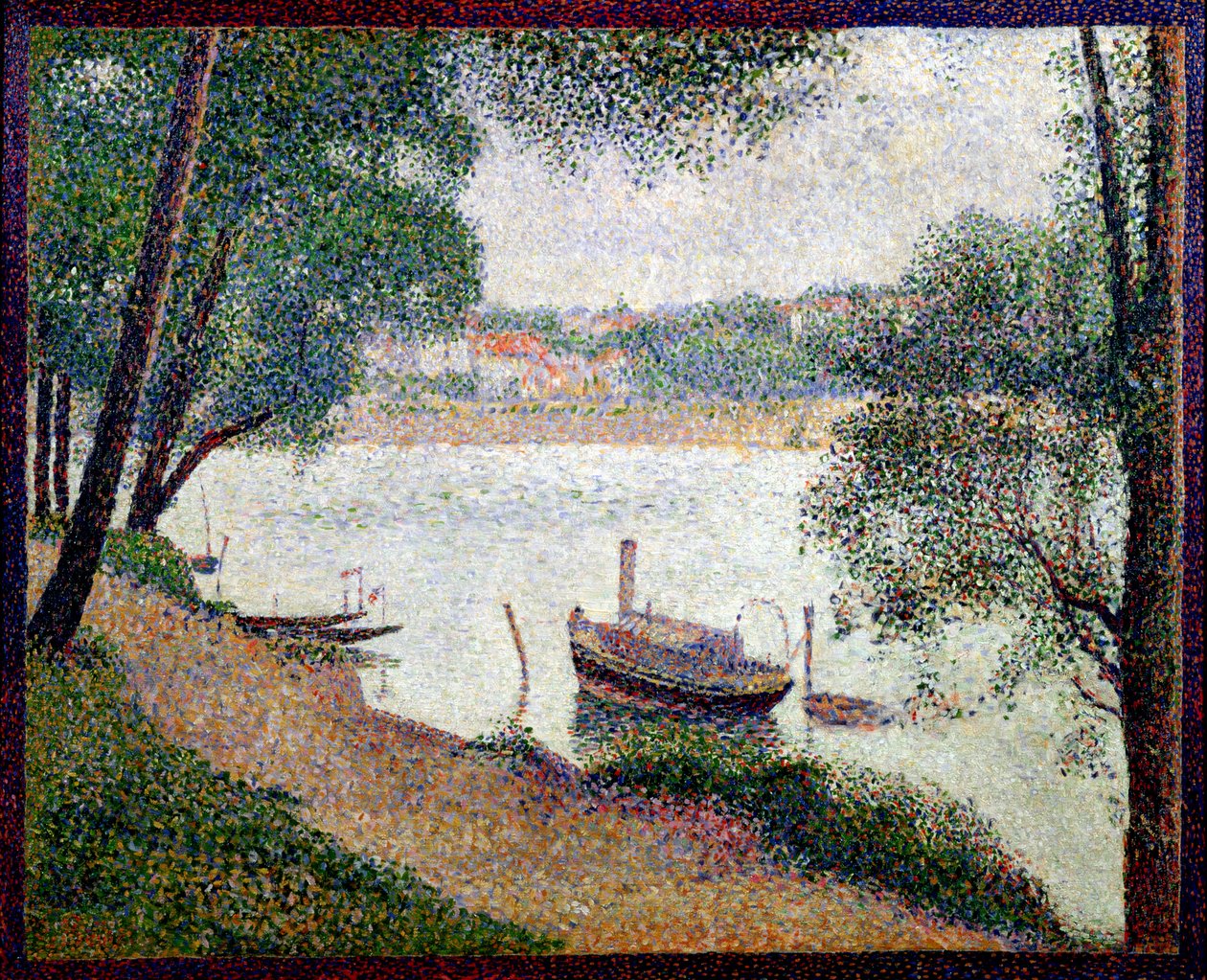 Říční krajina s lodí od Georges Seurat