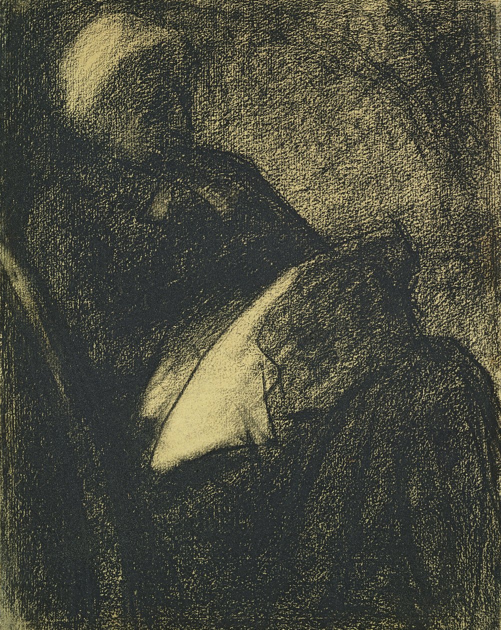 Vyšívač, 1882 (uhl na papíře) od Georges Seurat