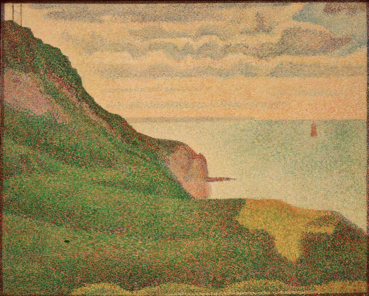 Pobřežní krajina poblíž Porten-Bessin v Normandii od Georges Seurat