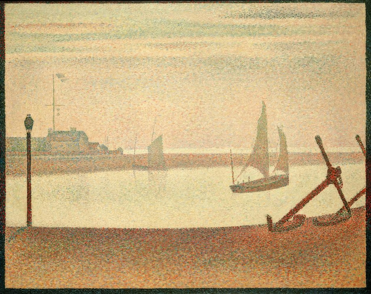 Le Chenal de Gravelines: Un Soir (Abend am Kanal v. Gravel.) od Georges Seurat