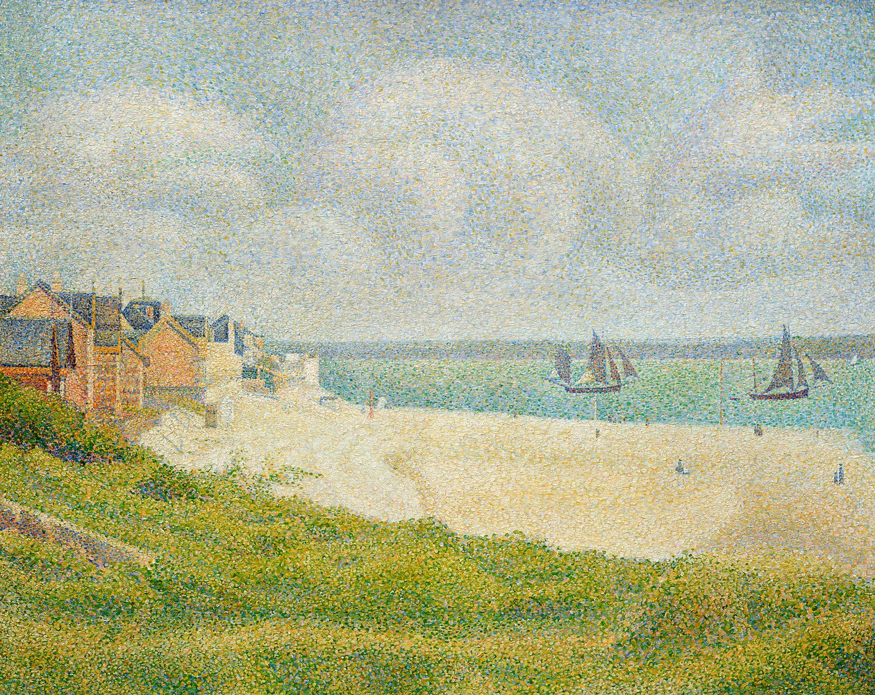 Le Crotoy při pohledu proti proudu, 1889 od Georges Seurat