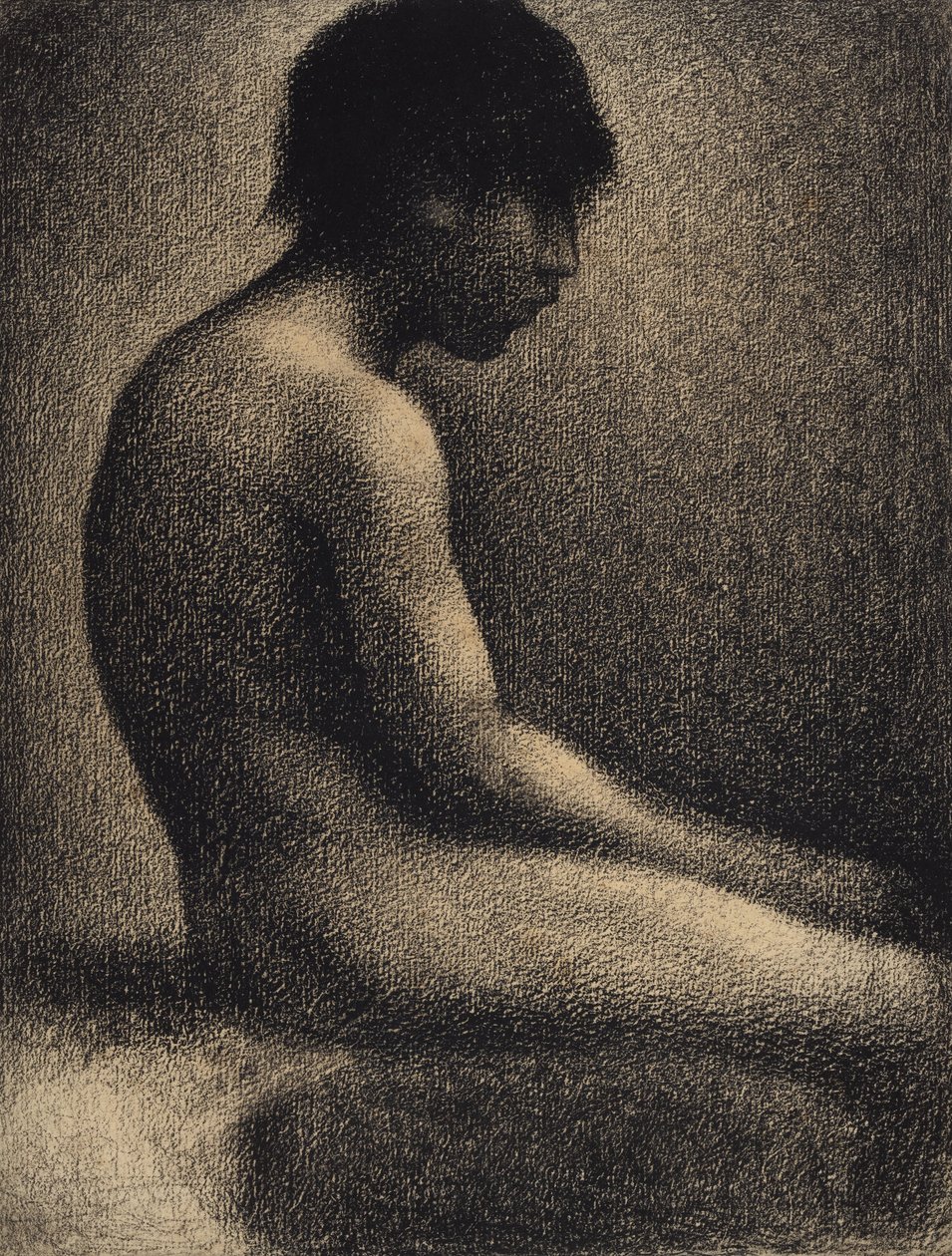 Sedící akt- studie pro Une Baignade od Georges Seurat