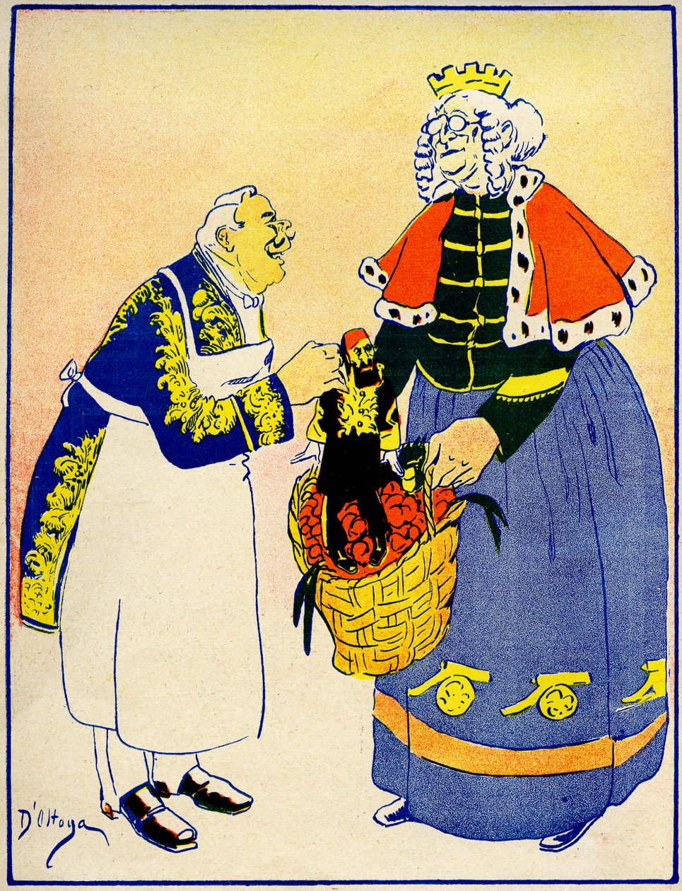 Diplomat předá Turecko do Evropy, aby se o něj postaralo, 1908. od Georges d 1878 1937 Ostoya