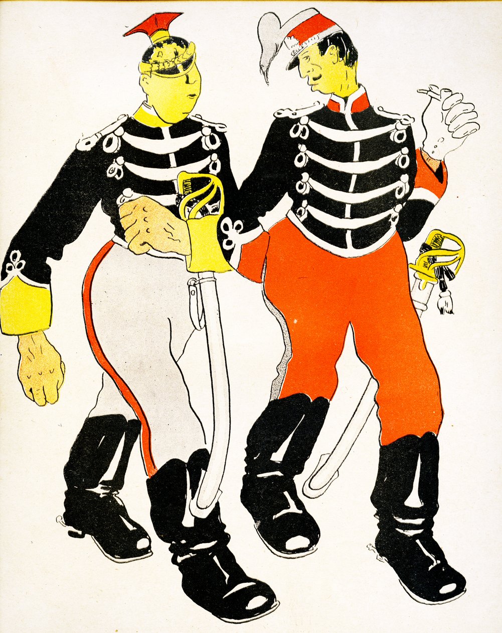 Chatování dvou belgických důstojníků, 1904. od Georges d 1878 1937 Ostoya
