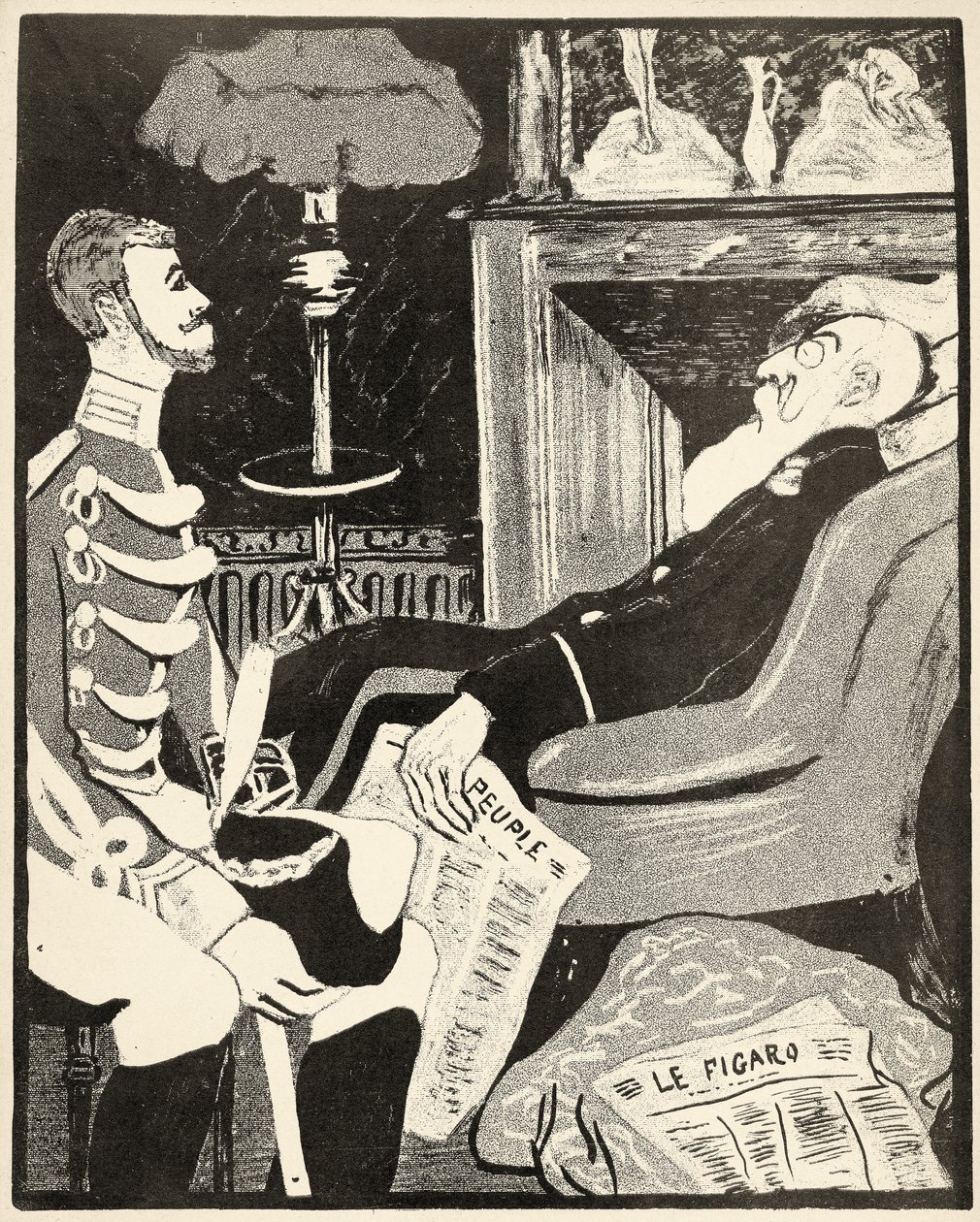 Mladý Albert I. v rozhovoru se svým strýcem Leopoldem II., 1904. od Georges d 1878 1937 Ostoya
