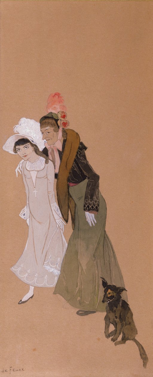 Paní Alvarezová se svou vnučkou Gigi, 1943 od Georges de Feure