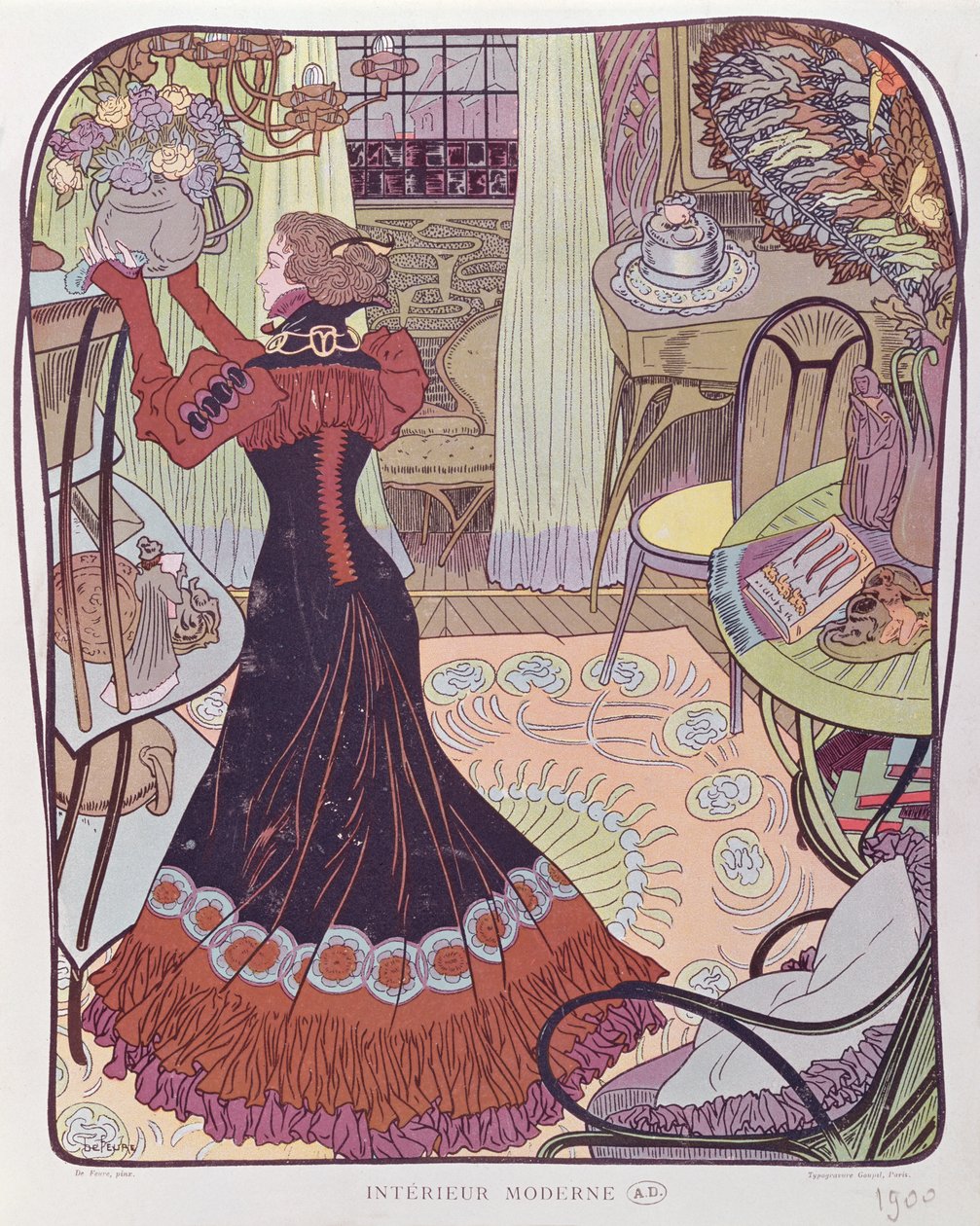 Moderní interiér, 1900 od Georges de Feure