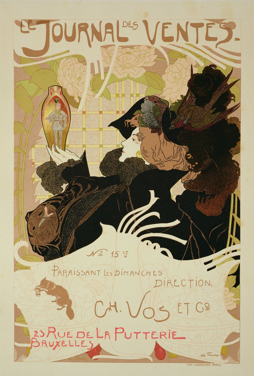 Reprodukce reklamního plakátu „Le Journal des Ventes“, 1897 od Georges de Feure