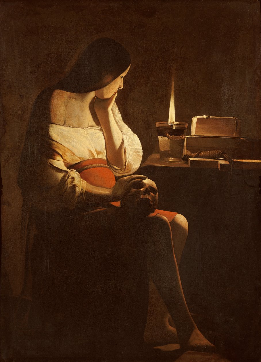 Máří Magdalena s nočním světlem, kolem 1640-35 od Georges de La Tour