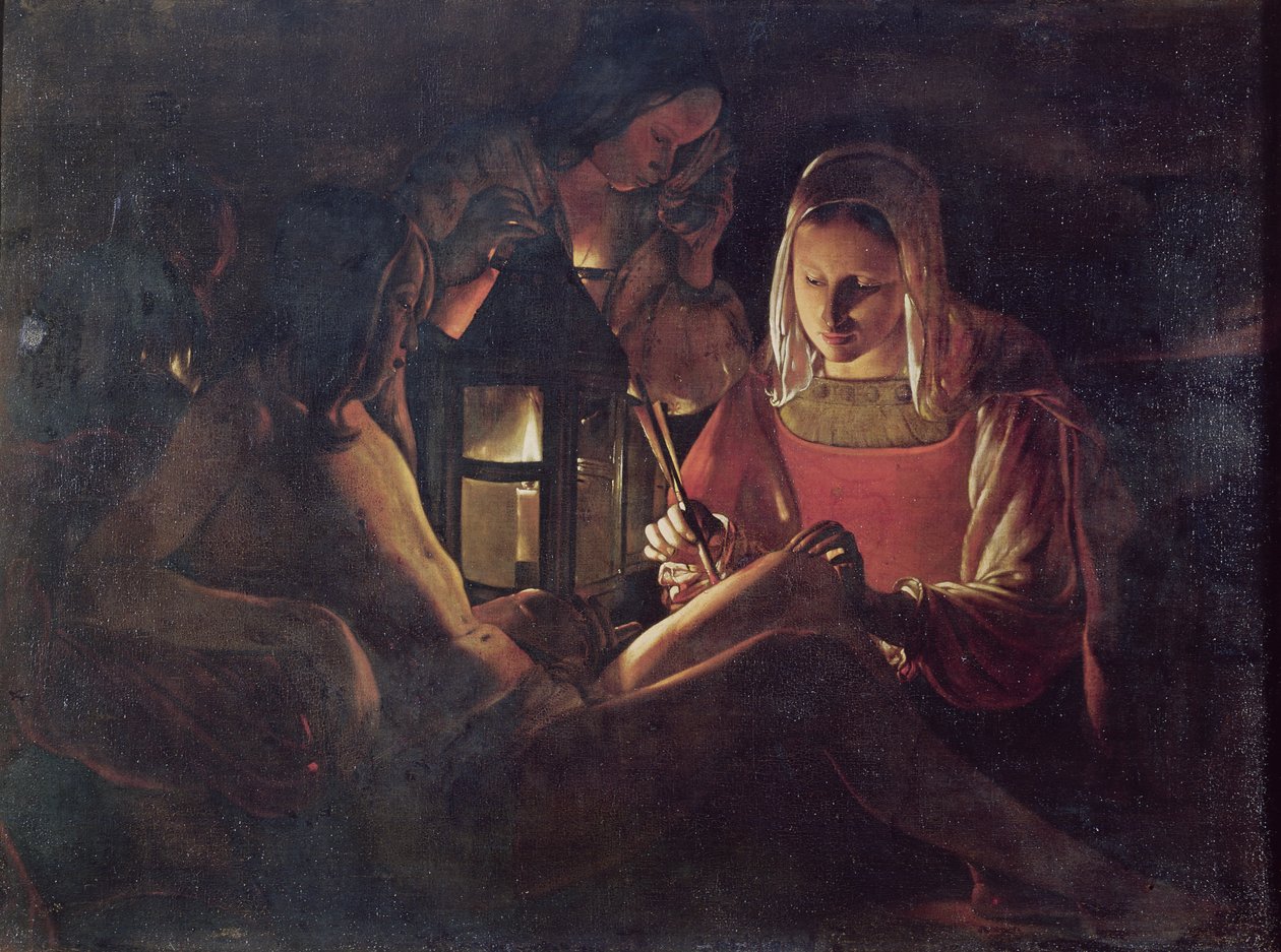 Sv. Šebestián Opečovával Irene, kolem 1638-39 od Georges de La Tour