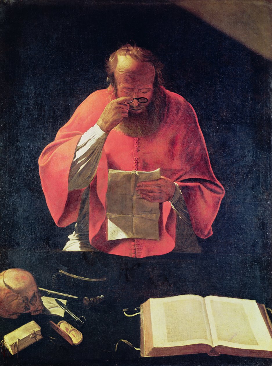 Svatý Jeroným čtení od Georges de La Tour
