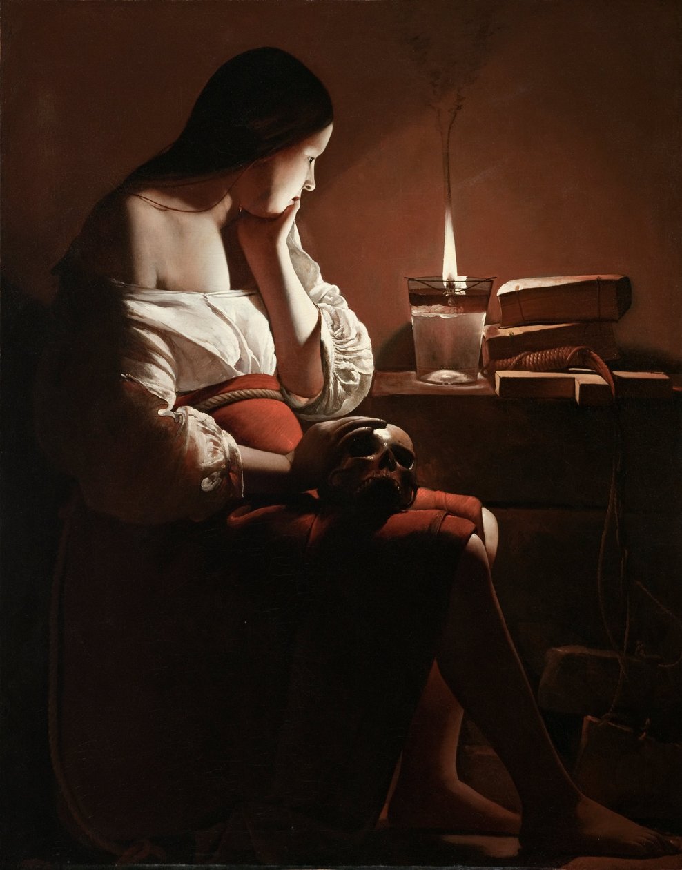 Magdalena s kouřícím plamenem od Georges de La Tour