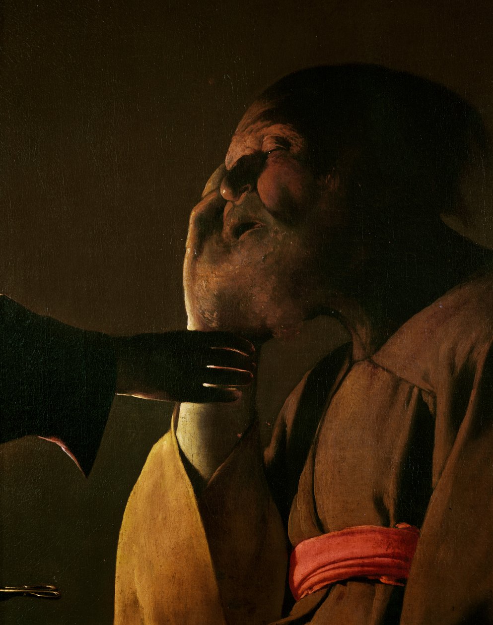 Josef a anděl, 1652 detail olej na plátně z 3126 od Georges de La Tour