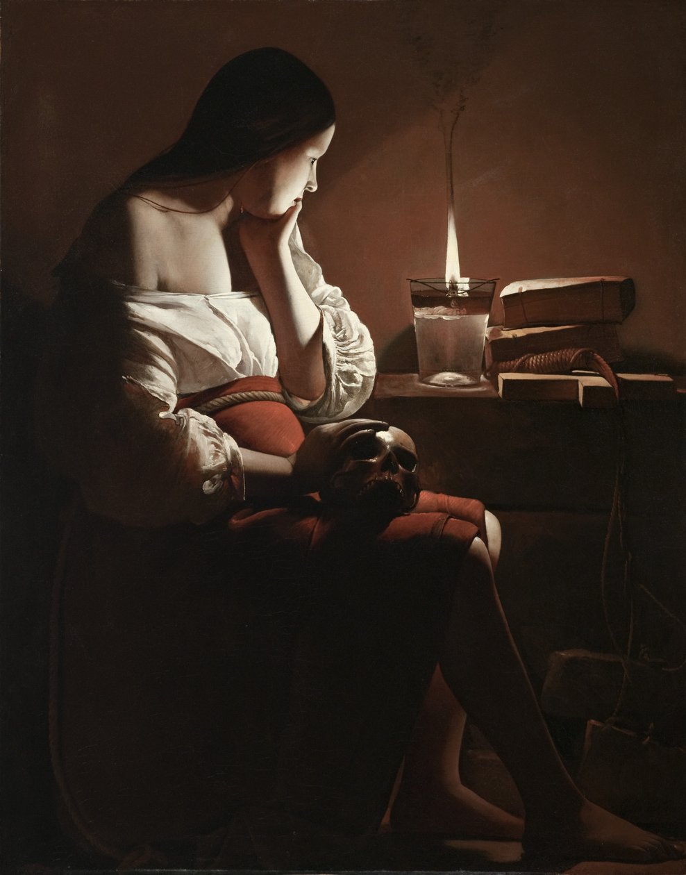 Magdalena s kouřícím plamenem, kolem 1638-40 od Georges de La Tour