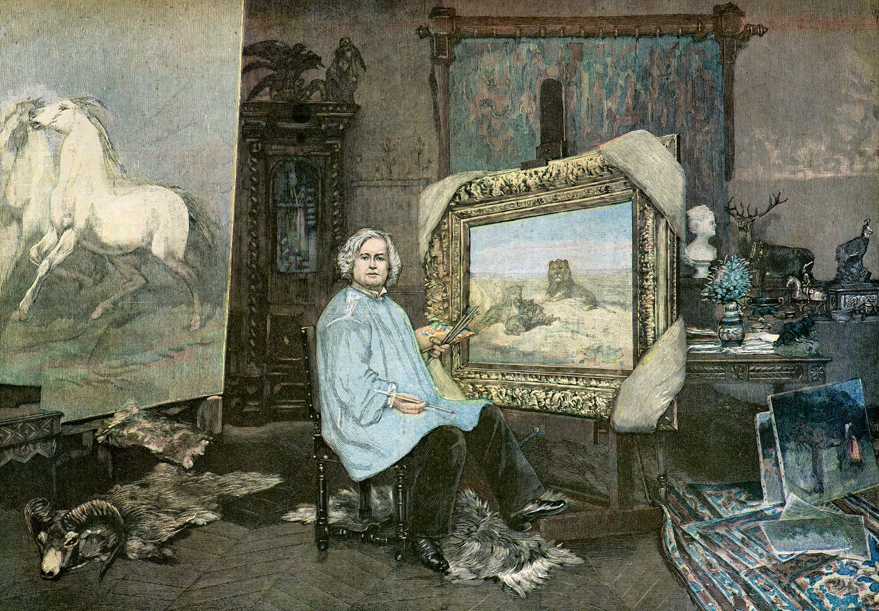 Umělkyně Rosa Bonheur ve svém ateliéru od Georges (1865 1951) Achille Fould