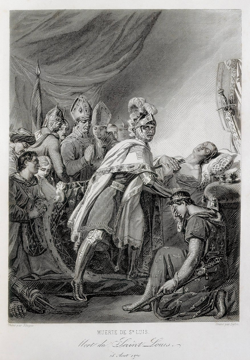 LOUIS IX, Svatý Ludvík Francouzský (rytina) od Georges (after) Rouget