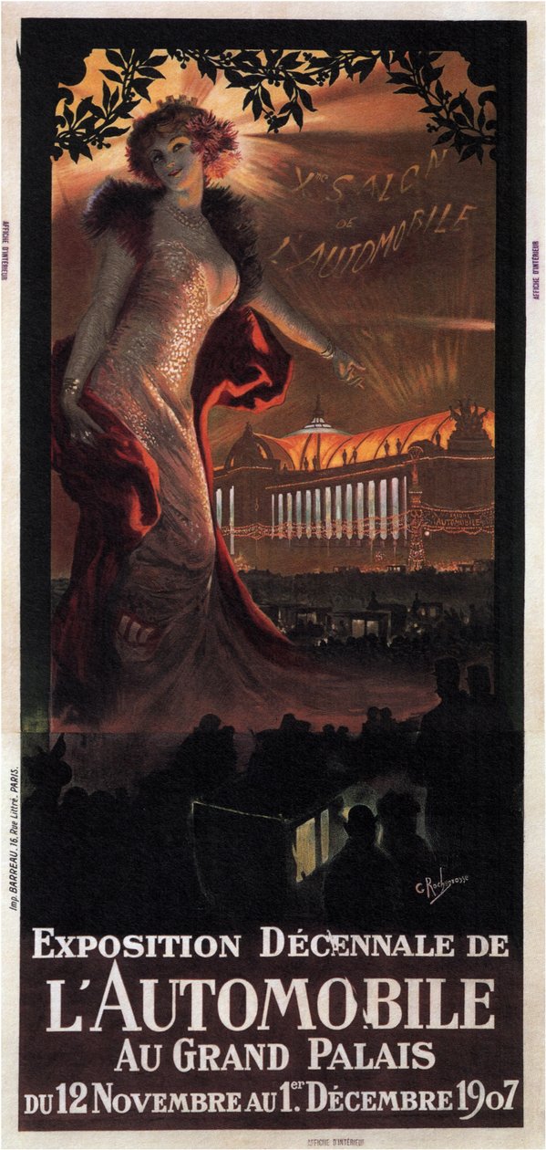 Desetiletá automobilová výstava v Grand Palais, 1907 od Georges Antoine Rochegrosse