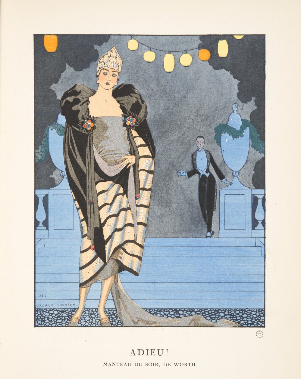 Adieu, z kolekce módních talířů od Georges Barbier