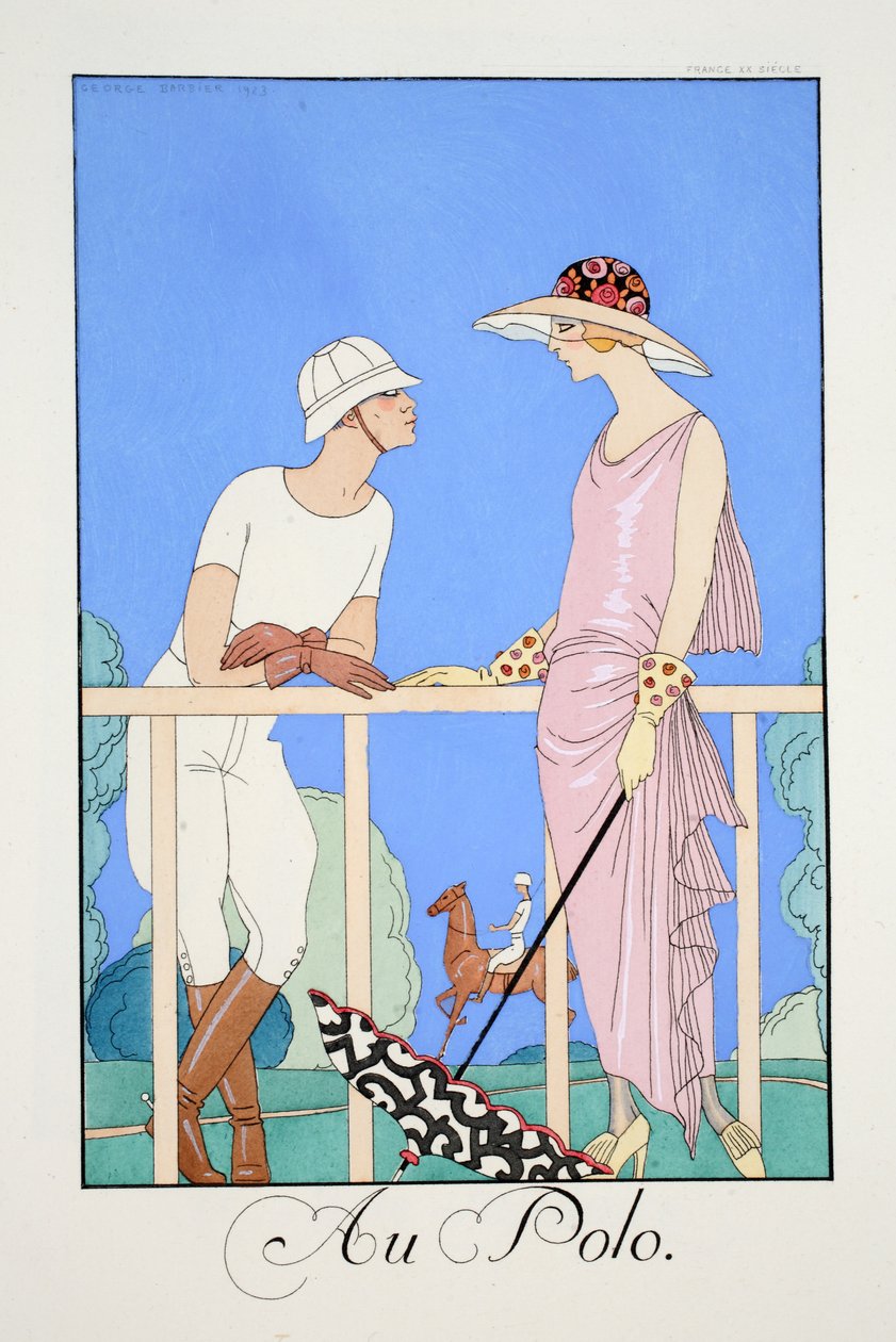 Na pólu, z „Falbalas and Fanfreluches, Almanach současných, minulých a budoucích režimů“ od Georges Barbier