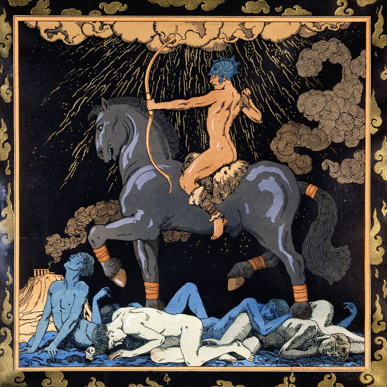Ten, kdo jede na černém koni, cca 1917-1920 (šablona) od Georges Barbier